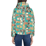 Camera Pattern Print Design 03 Women's Padded Hooded Jacket