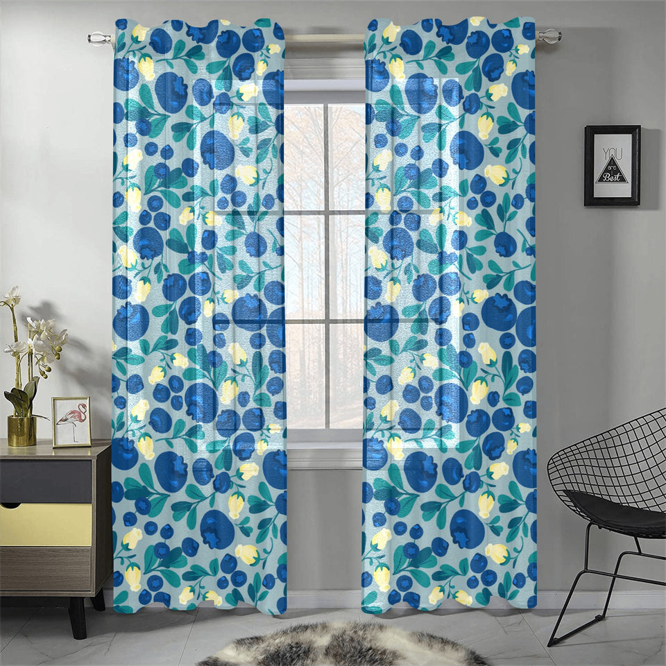 blueberry design pattern Gauze Curtain