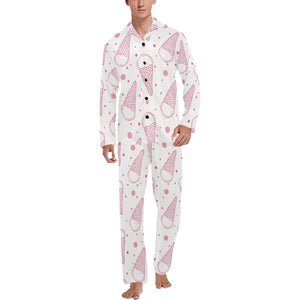 Hand drawn ice cream pattern Men's Long Pajama Set