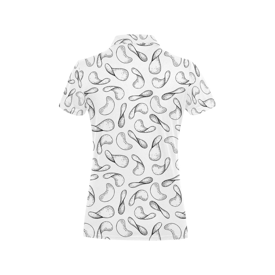 Potato Chips Pattern Print Design 04 Women's All Over Print Polo Shirt