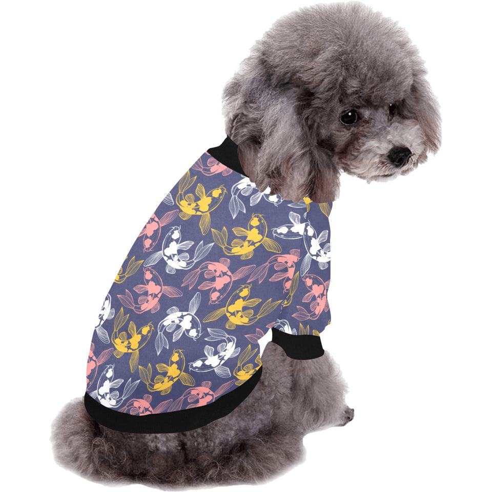 Koi Fish Carp Fish pattern All Over Print Pet Dog Round Neck Fuzzy Shirt