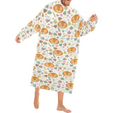 Lion Pattern Print Design 04 Blanket Robe with Sleeves