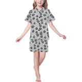 Sun Glasses Pattern Print Design 04 Kids' Boys' Girls' V-Neck Short Pajama Set