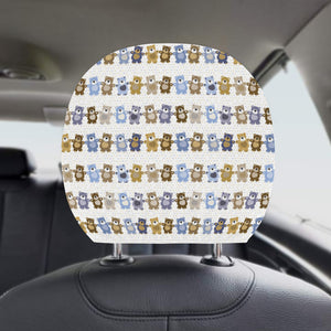 Teddy Bear Pattern Print Design 02 Car Headrest Cover