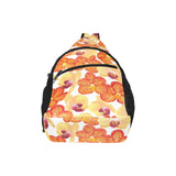 Orange yellow orchid flower pattern background All Over Print Chest Bag