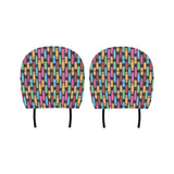 Skate Board Pattern Print Design 02 Car Headrest Cover