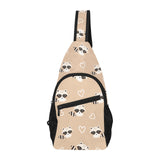 Cute raccoon heart pattern All Over Print Chest Bag