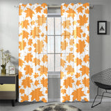 Orange Maple Leaf pattern Gauze Curtain