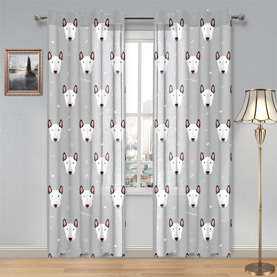 Bull Terrier Pattern Print Design 05 Gauze Curtain