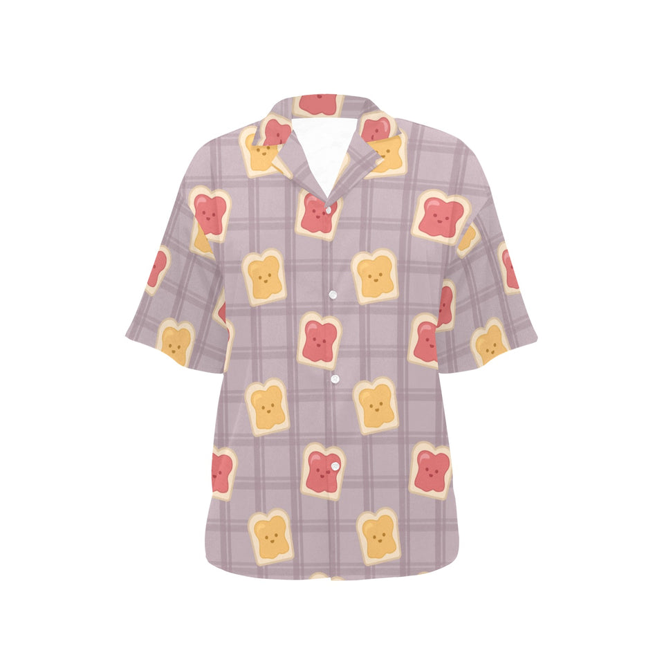 Bread Toast Pattern Print Design 05 Women's All Over Print Hawaiian Shirt