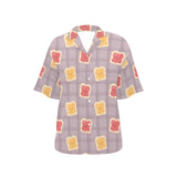 Bread Toast Pattern Print Design 05 Women's All Over Print Hawaiian Shirt