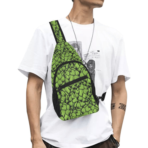 Green hop pattern All Over Print Chest Bag
