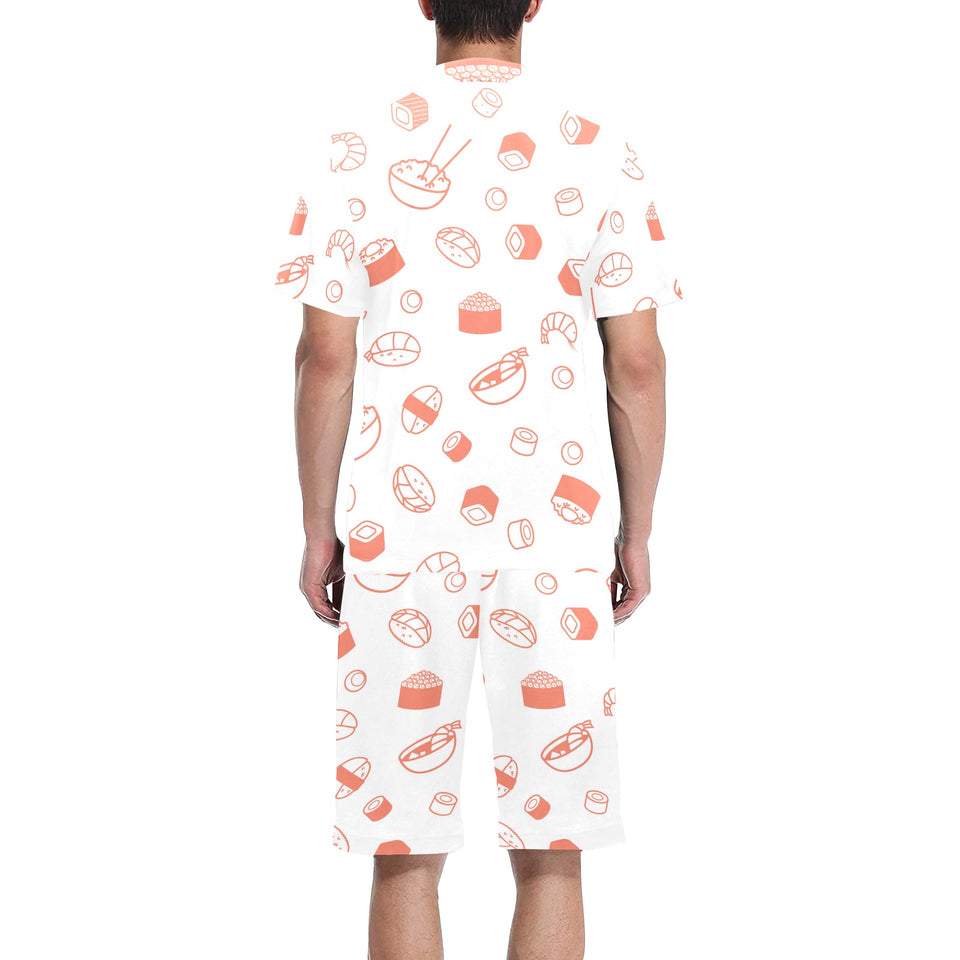 Sushi pattern Men's V-Neck Short Pajama Set