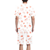 Sushi pattern Men's V-Neck Short Pajama Set