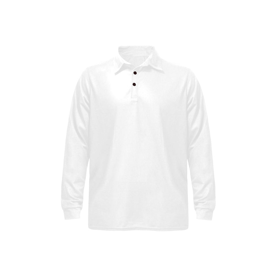 papaya design pattern Men's Long Sleeve Polo Shirt