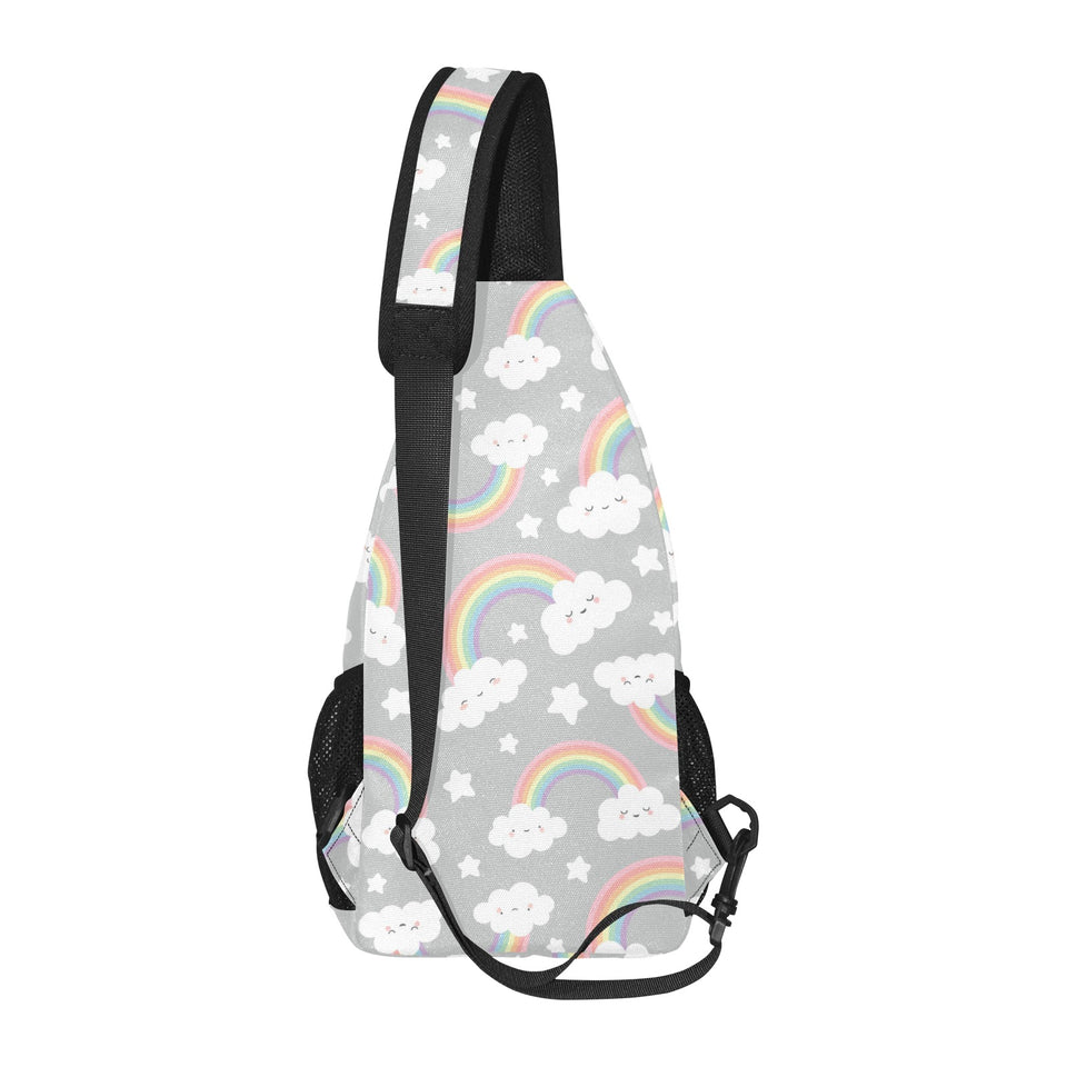 Cute rainbow clound star pattern All Over Print Chest Bag