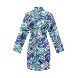Shell design pattern Women's Long Sleeve Belted Night Robe