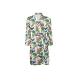 Hummingbird Pattern Print Design 05 Men's Long Sleeve Belted Night Robe