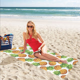 Pineapples design pattern Beach Towel