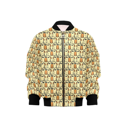 English Bulldog Pattern Print Design 02 Kids' Boys' Girls' Bomber Jacket