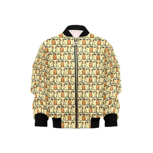 English Bulldog Pattern Print Design 02 Kids' Boys' Girls' Bomber Jacket