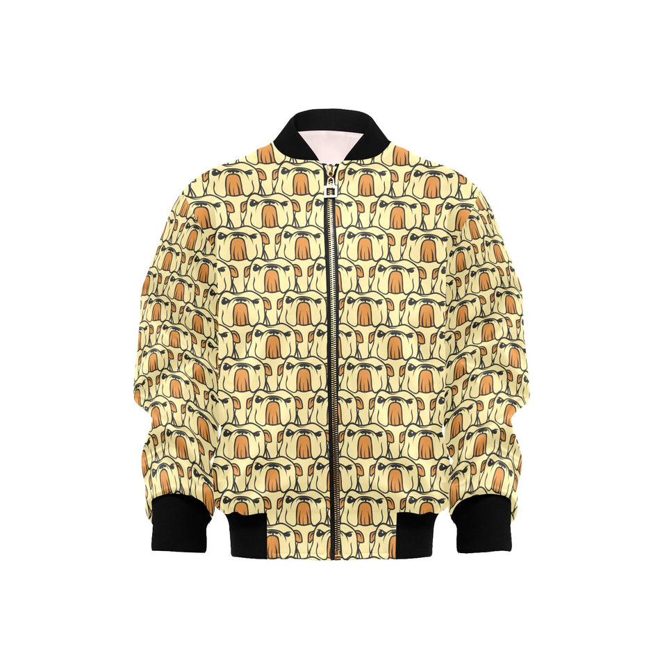 English Bulldog Pattern Print Design 02 Kids' Boys' Girls' Bomber Jacket