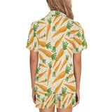 Carrot Pattern Print Design 01 Women's V-Neck Short Pajama Set