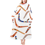 Boomerang Australian aboriginal ornament pattern Blanket Robe with Sleeves