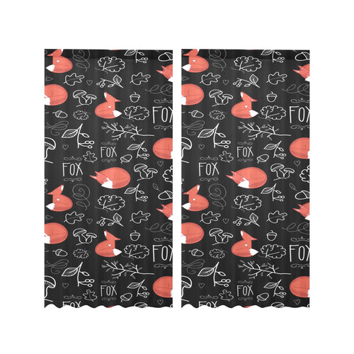 fox sleeping fox pattern Gauze Curtain