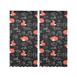 fox sleeping fox pattern Gauze Curtain