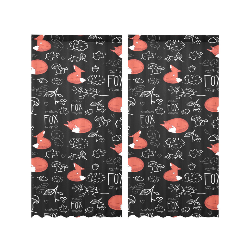 fox sleeping fox pattern Gauze Curtain