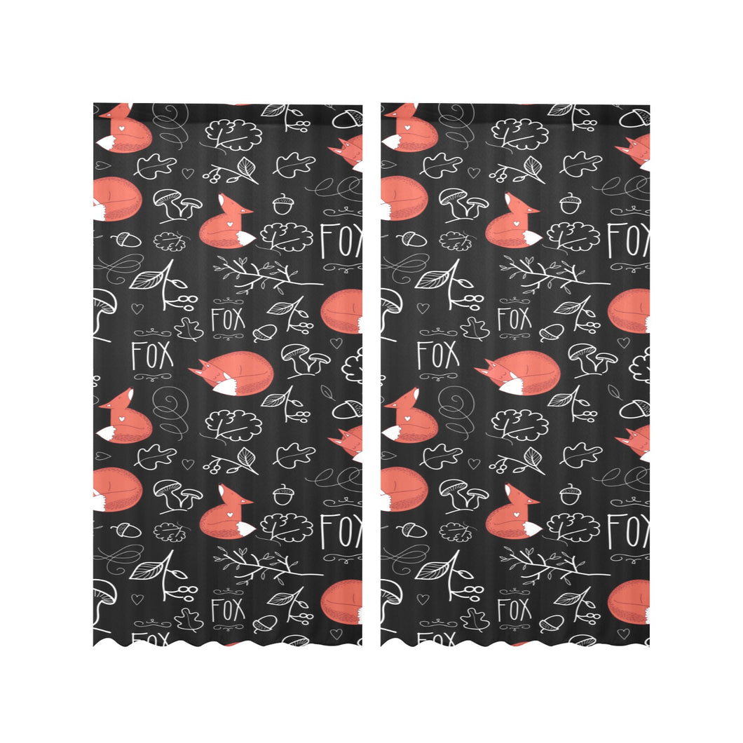 fox sleeping fox pattern Gauze Curtain