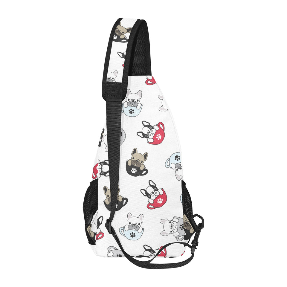 French bulldog cup paw pattern All Over Print Chest Bag