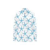 Watercolor starfish pattern Women's Long Sleeve Polo Shirt