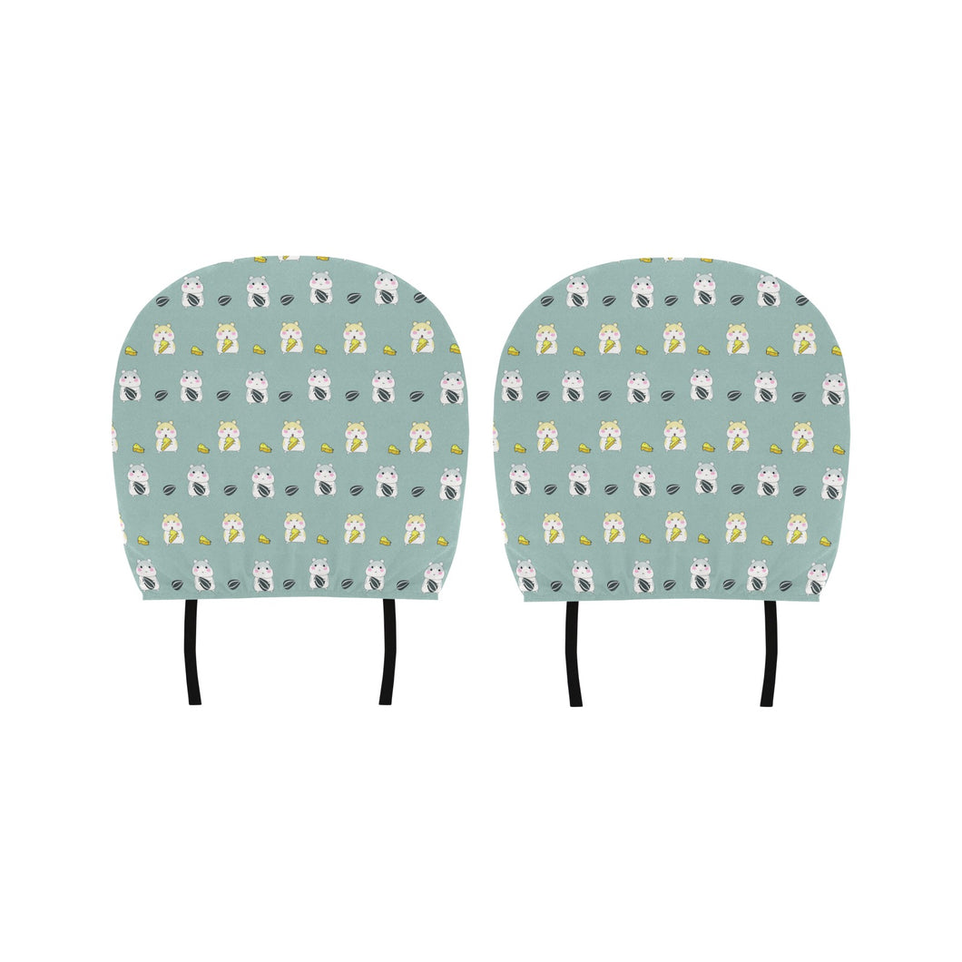 Cute hamster cheese pattern Car Headrest Cover