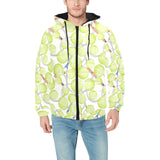 Tennis Pattern Print Design 01 Men's Padded Hooded Jacket