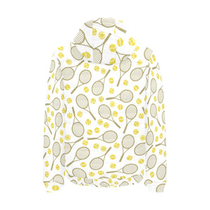 Tennis Pattern Print Design 02 Men's Padded Hooded Jacket