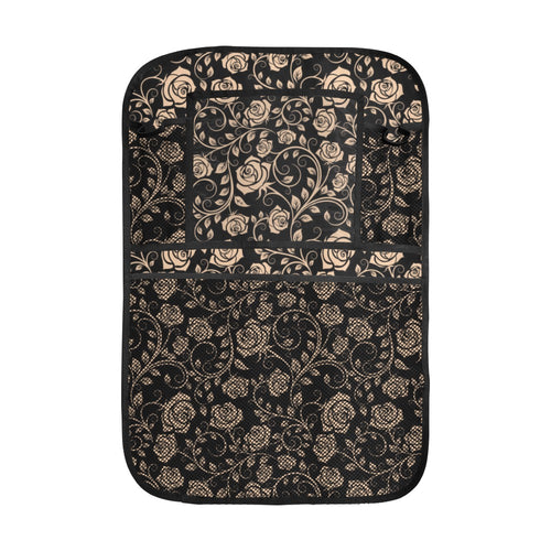 Rose Pattern Print Design 04 Car Seat Back Organizer