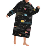 space pattern Blanket Robe with Sleeves