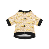 Rhino yellow theme pattern All Over Print Pet Dog Round Neck Fuzzy Shirt