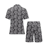 Dice Pattern Print Design 01 Men's V-Neck Short Pajama Set