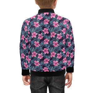 Hibiscus Pattern Print Design 05 Kids' Boys' Girls' Bomber Jacket