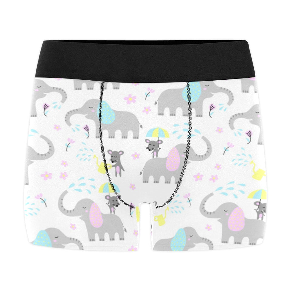 Cute elephant mouse pattern Men's All Over Print Boxer Briefs Men's Underwear
