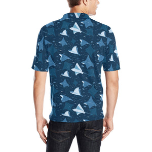 Stingray Pattern Print Design 04 Men's All Over Print Polo Shirt