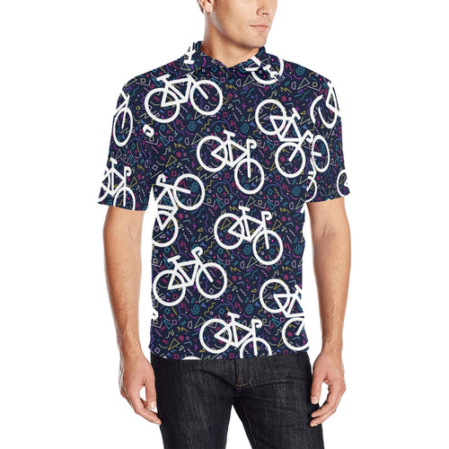 Bicycle Pattern Print Design 03 Men's All Over Print Polo Shirt