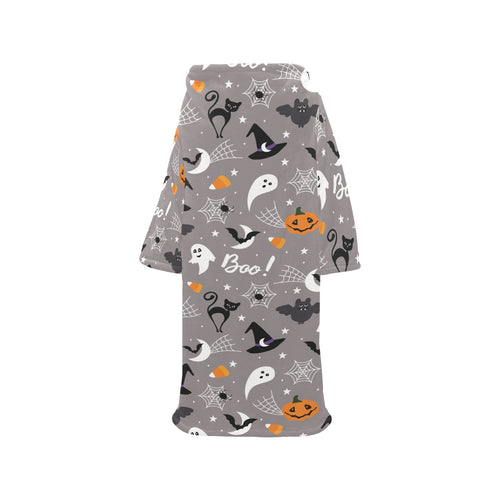Halloween design pattern Blanket Robe with Sleeves