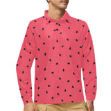 watermelon texture background Men's Long Sleeve Polo Shirt