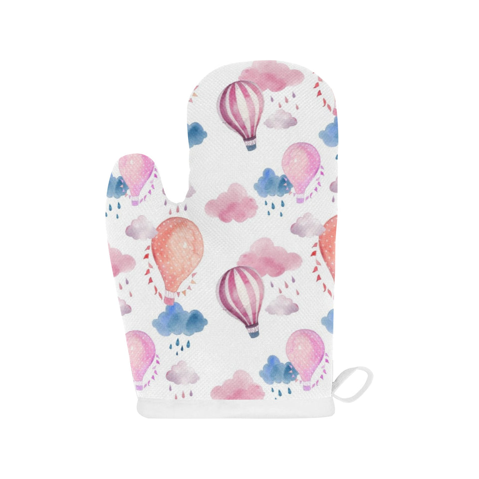 Watercolor air balloon cloud pattern Heat Resistant Oven Mitts