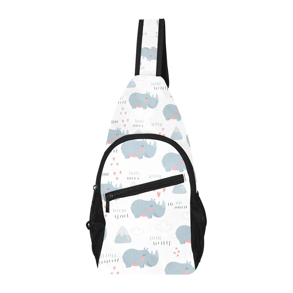 cute rhino heart pattern All Over Print Chest Bag
