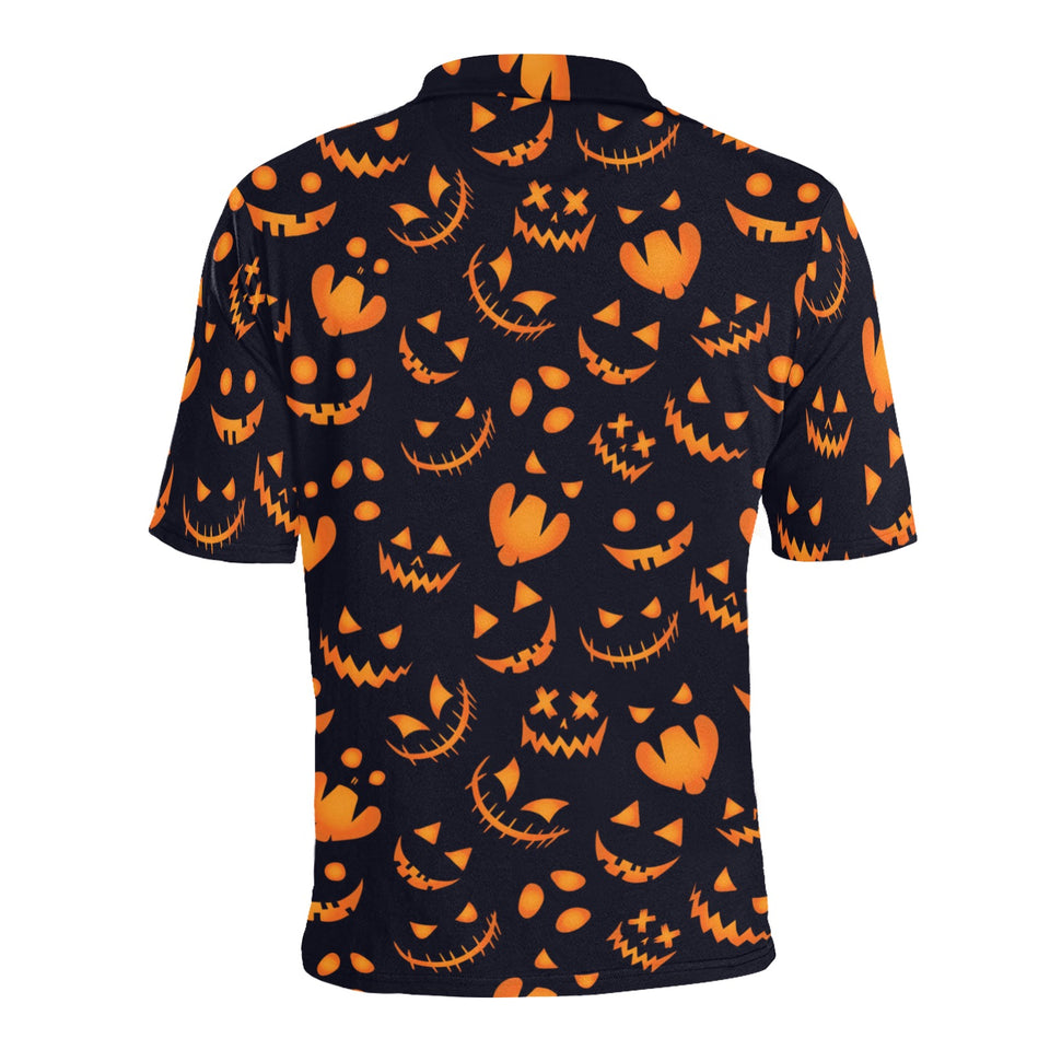 Halloween pattern Pumpkin background Men's All Over Print Polo Shirt